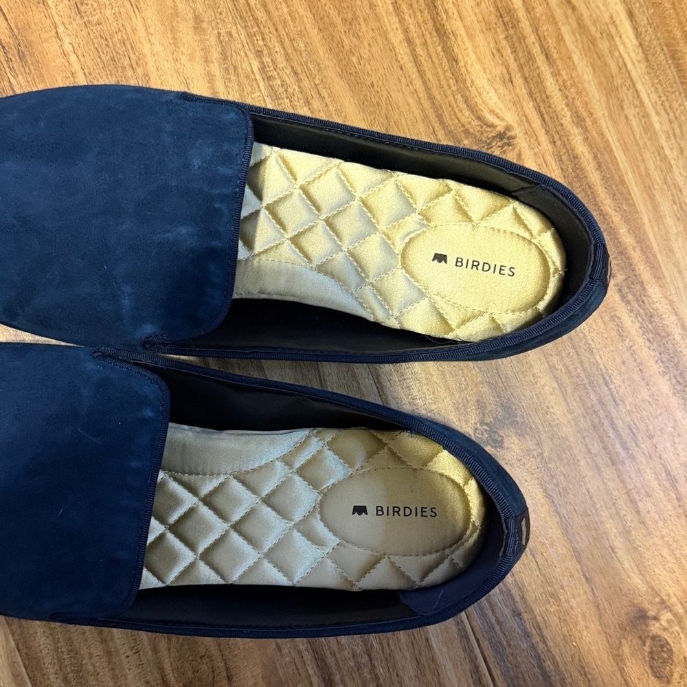Birdies women’s 12 W loafers blue starling velvet flats slip on comfort wide - Picture 3 of 7